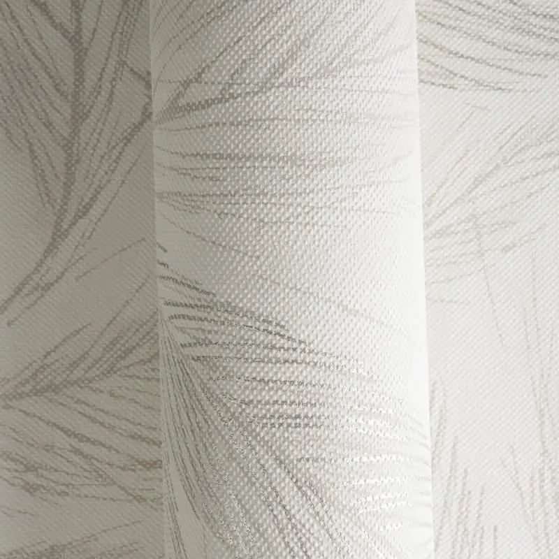 Palmblatt-Tapete Beige Rosé - Vliestapete mit Blattmuster in Leinenoptik (KG-175816)