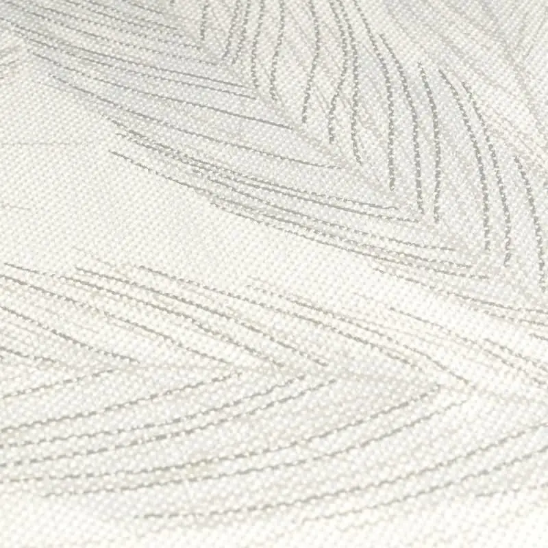 Palmblatt-Tapete Creme Blau - Vliestapete mit Blattmuster in Leinenstruktur (KG-175817)