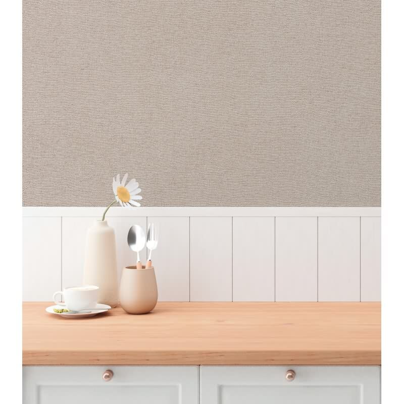 Unitapete in Leinenoptik Rosé Beige - Vliestapete strukturiert weich modern (KG-175827)