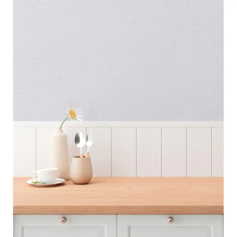 Unitapete in Leinenoptik Hellblau - Vliestapete strukturiert modern dezent (KG-175828)