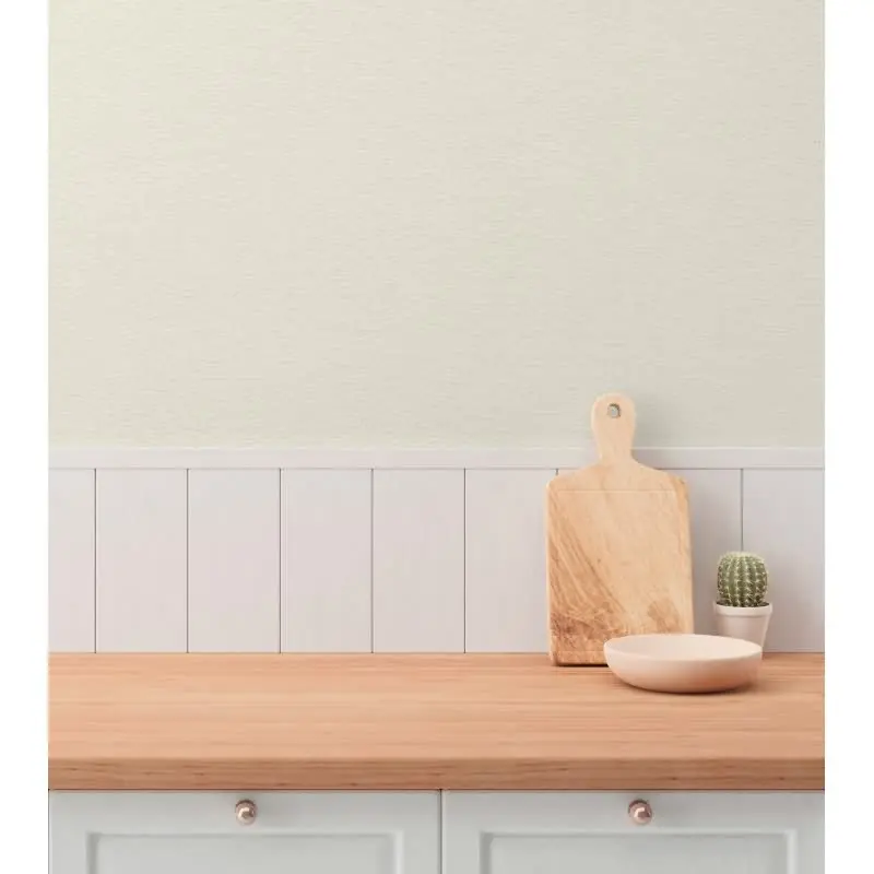 Unitapete in Leinenoptik Naturweiß - Vliestapete mit natürlicher Struktur (KG-175830)