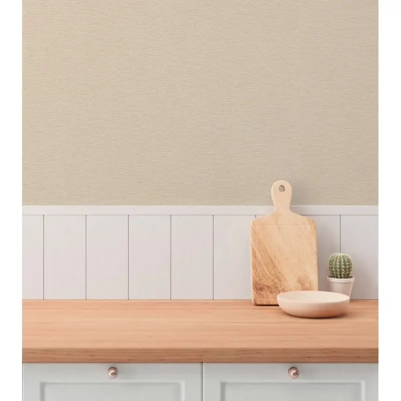 Unitapete in Leinenoptik Beige - Vliestapete in natürlicher Stoffstruktur (KG-175832)
