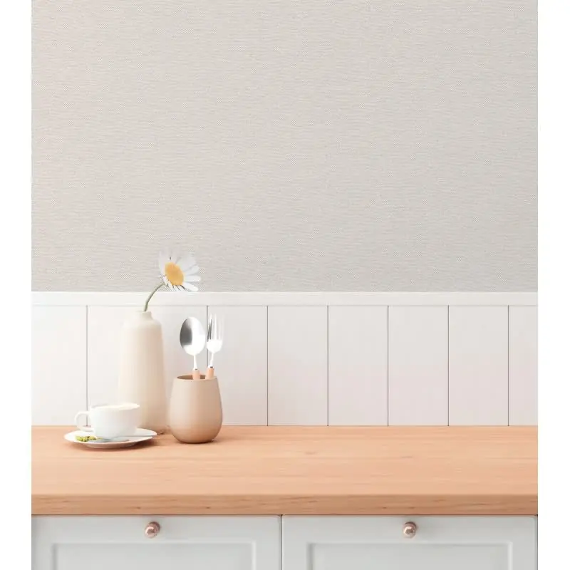 Unitapete in Leinenoptik Sand - Vliestapete mit dezenter Struktur (KG-175833)