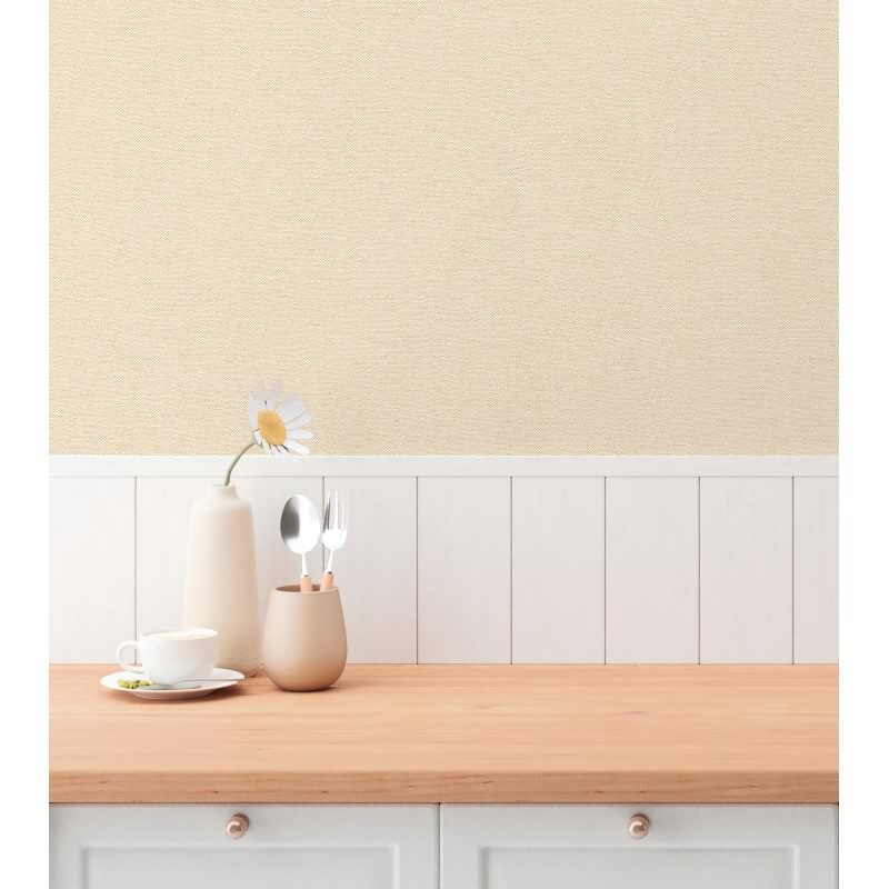 Unitapete in Leinenoptik Sandbeige - warme Vliestapete mit natürlicher Struktur (KG-175840)