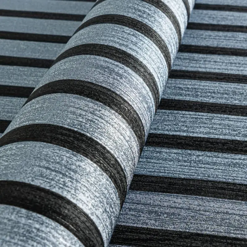 Streifen-Tapete Metallic Blau Schwarz - Vliestapete glänzend - Mustertapete modern (KG-175857)