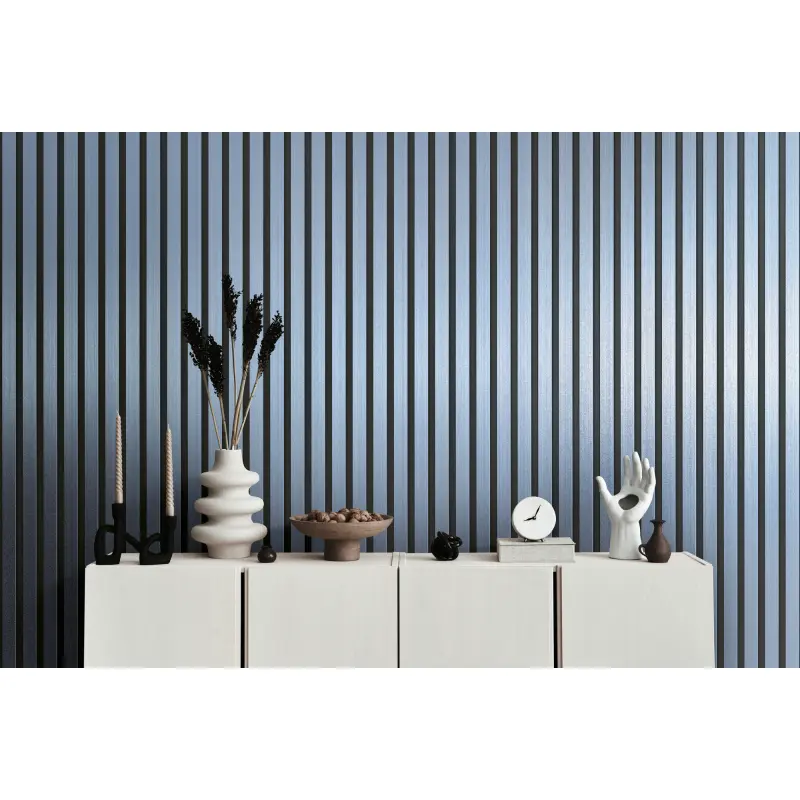 Streifen-Tapete Metallic Blau Schwarz - Vliestapete glänzend - Mustertapete modern (KG-175857)