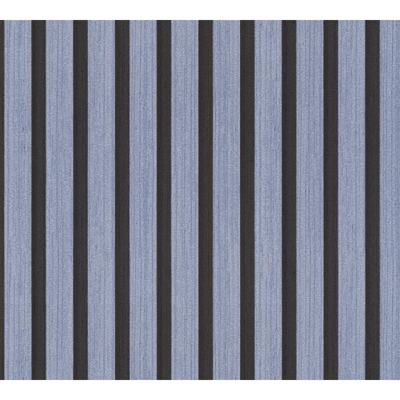 Streifen-Tapete Metallic Blau Schwarz - Vliestapete glänzend - Mustertapete modern (KG-175857)