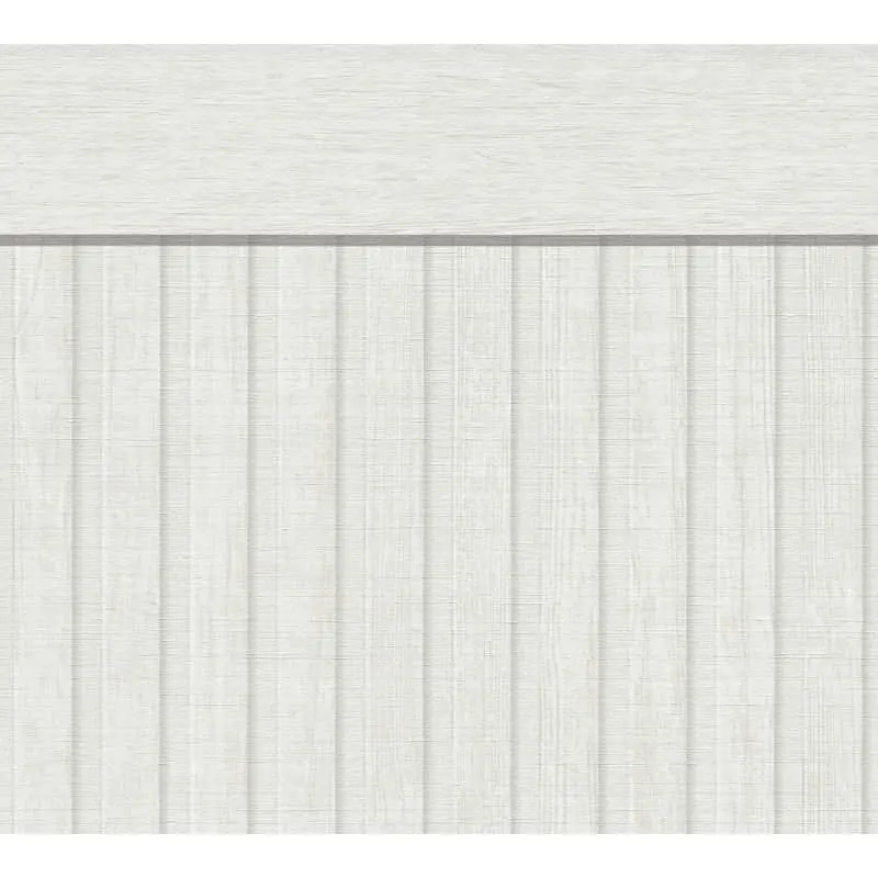 Sockeltapete in Holzoptik Weiß Creme - Wandpaneel hell vertikal - Vliestapete modern (KG-175864)