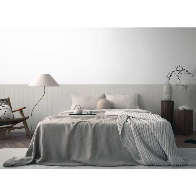 Sockeltapete in Holzoptik Hellblau Grau - Wandpaneel mit Struktur - Vliestapete modern (KG-175869)