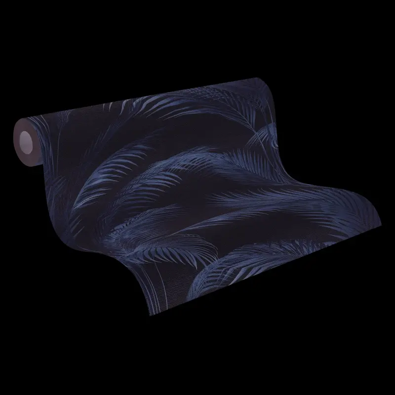 Vliestapete mit Palmenblättern in Beige auf hellem Hintergrund (KG-175891)