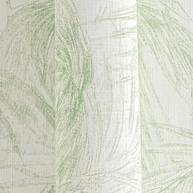 Vliestapete mit Palmenblättern in Hellgrün auf hellem Hintergrund (KG-175895)