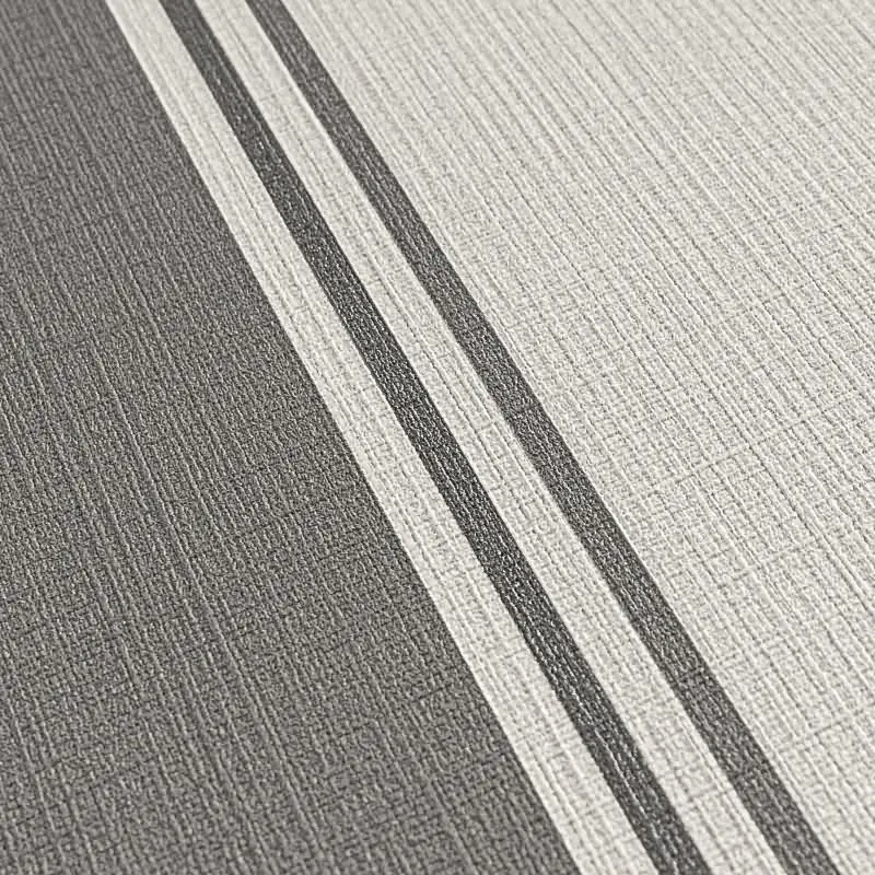 Vliestapete mit grauen Streifen auf hellem Hintergrund (KG-175904)