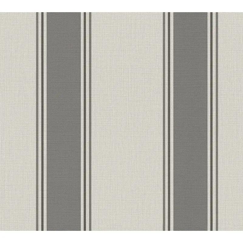Vliestapete mit grauen Streifen auf hellem Hintergrund (KG-175904)