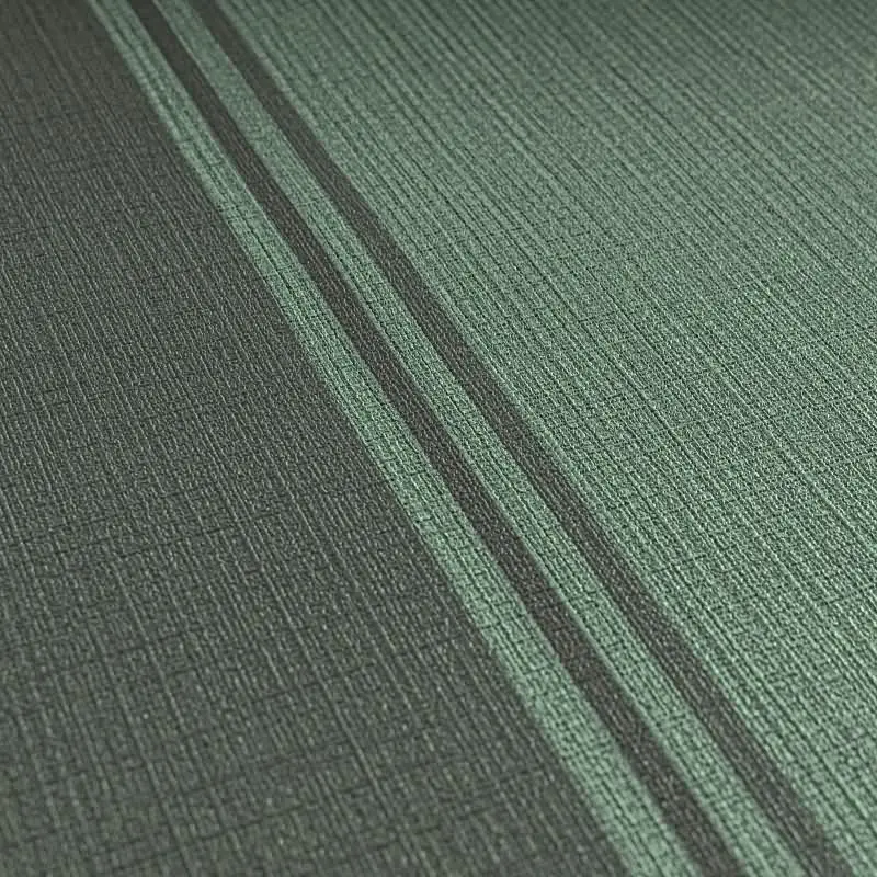 Vliestapete mit dunkelgrünen Streifen auf grünem Hintergrund (KG-175906)