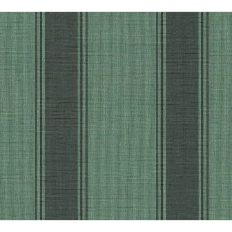 Vliestapete mit dunkelgrünen Streifen auf grünem Hintergrund (KG-175906)