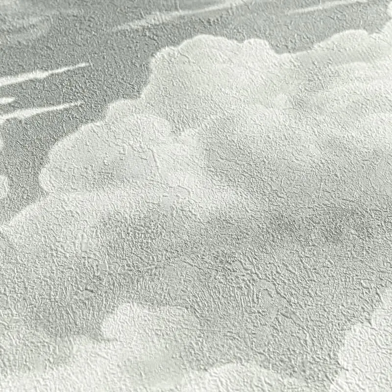 Vliestapete mit Wolkenmotiv in Grau-Weiß (KG-175911)