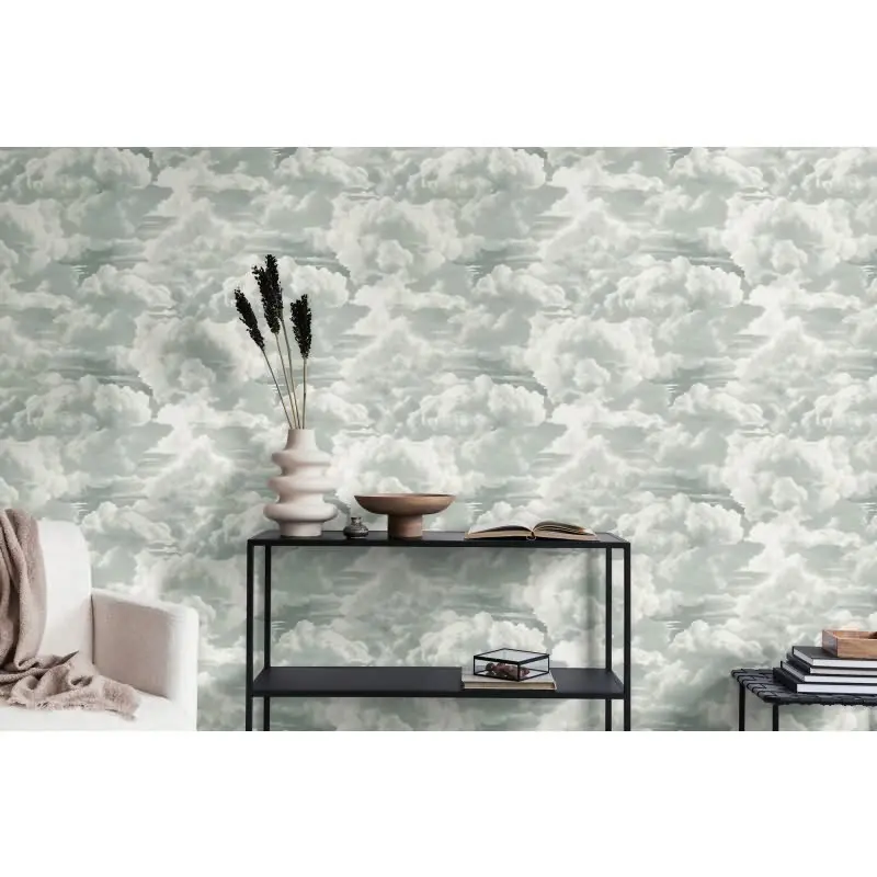 Vliestapete mit Wolkenmotiv in Grau-Weiß (KG-175911)