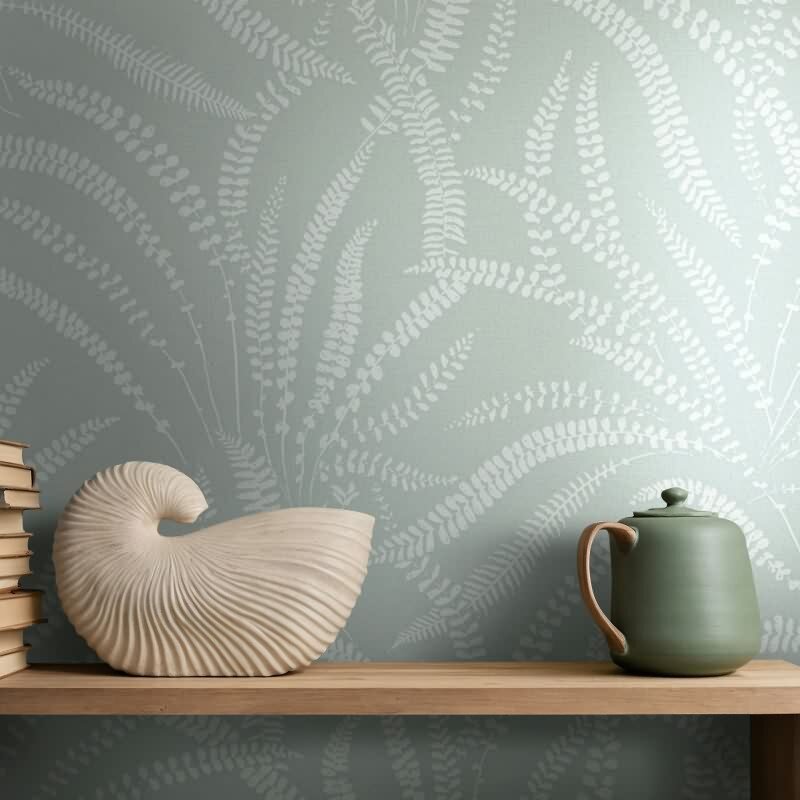 Vliestapete Blätter, Ranken Floral Natur in Grün für Wohnzimmer, Schlafzimmer, Büro (KG-175957)