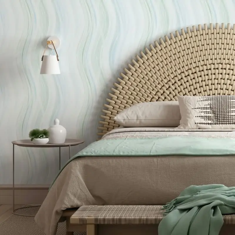 Vliestapete Wellen, Streifen Grafisch Modern matt in Weiß für Wohnzimmer, Schlafzimmer, Küche (KG-175967)