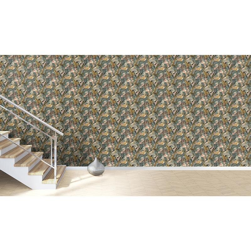 Tapete Grau, Silber, Grün, Schwarz, Anthrazit Rasch Vliestapete (1039533)