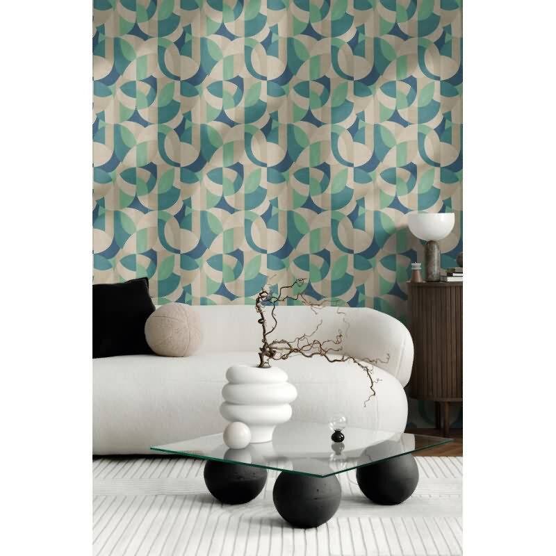 Vliestapete Grafik Blau Grün - Modern & Matt AS Creation (KG-176067)