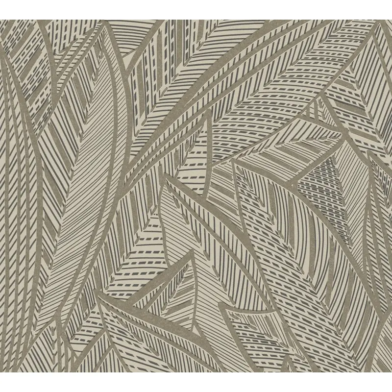 Vliestapete Blätter Schwarz Metallic - Floral & Glänzend AS Creation (KG-176071)