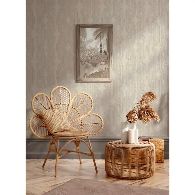 Vliestapete Grafik Beige Grau Metallic - Modern & Elegant AS Creation (KG-176086)