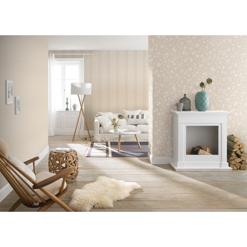 Vliestapete Beige Streifen, rustikales Flair Rasch Country Charme (KG-176243)