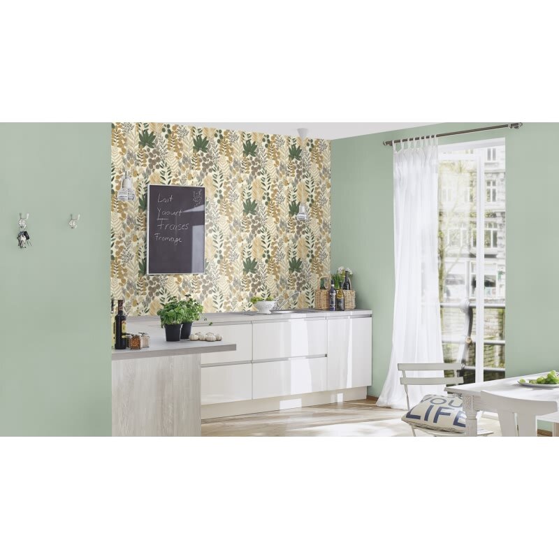 Vliestapete Grün charmant rustikale Atmosphäre Hochwaschbeständig Var.743 Rasch Country Charme (KG-176248)