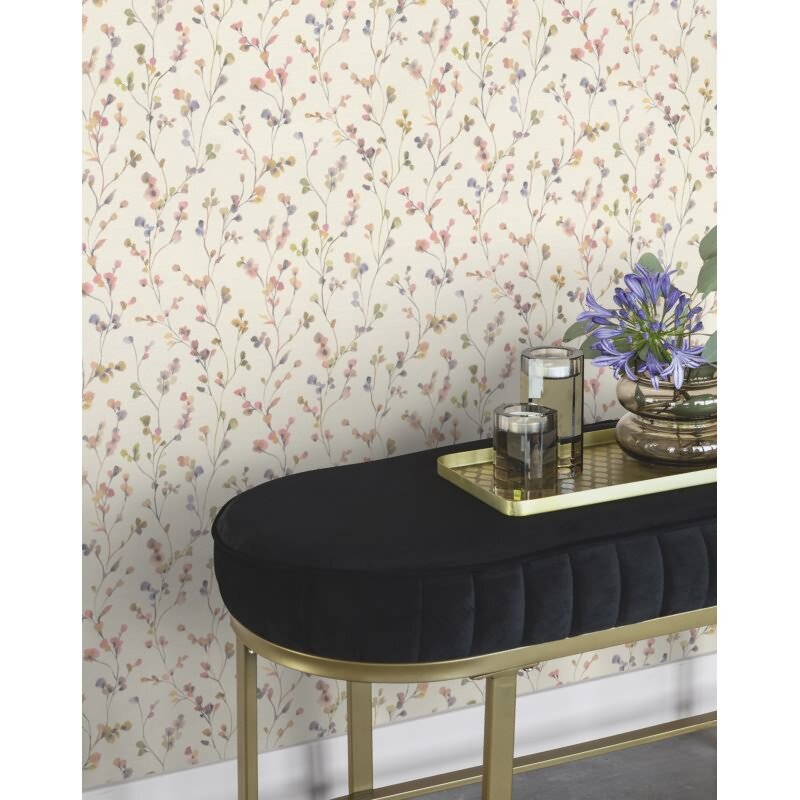 Vliestapete Beige Blätter-Zweige rustikales Flair Rasch Country Charme (KG-176250)