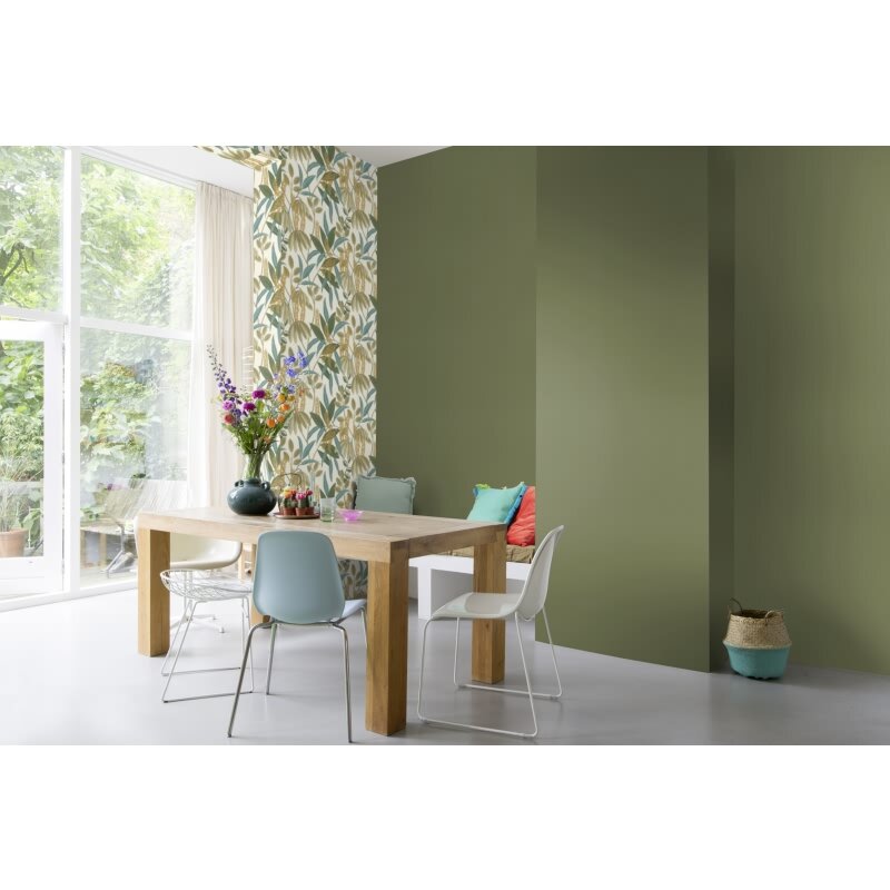 Vliestapete Grün Blätter-Zweige charmant rustikale Atmosphäre Rasch Country Charme (KG-176260)