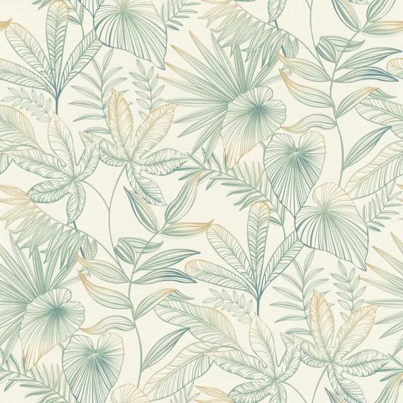 Vliestapete Grün Blätter-Zweige Landhausstil Rasch Botanical Country Charme (KG-176261)