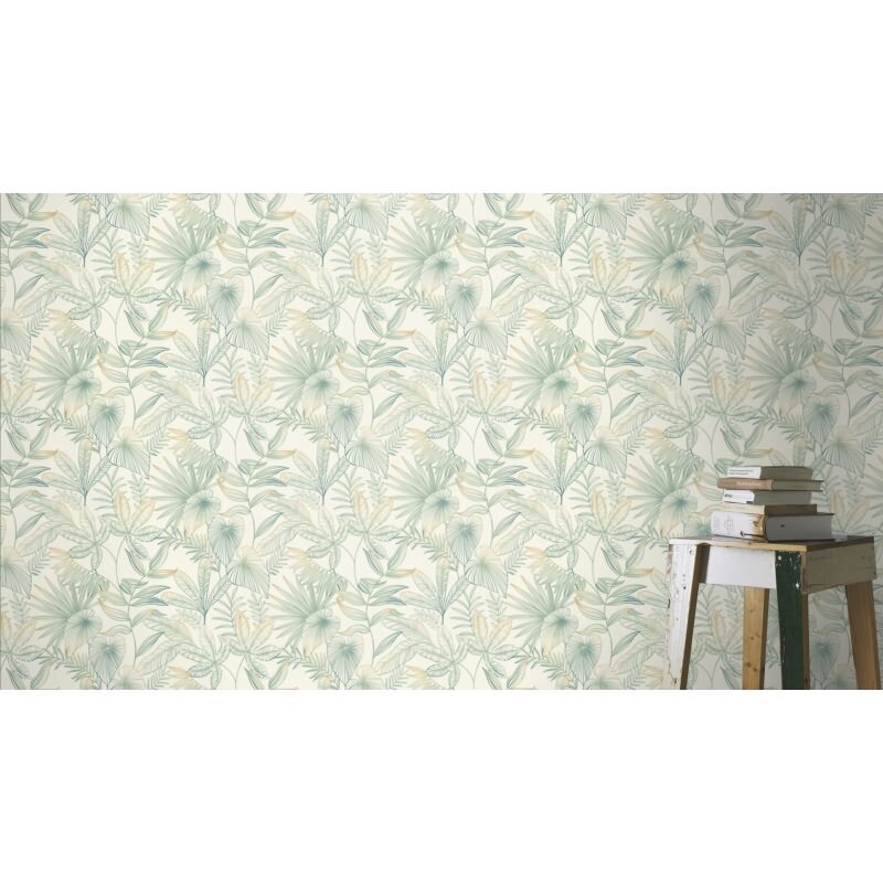 Vliestapete Grün Blätter-Zweige Landhausstil Rasch Botanical Country Charme (KG-176261)