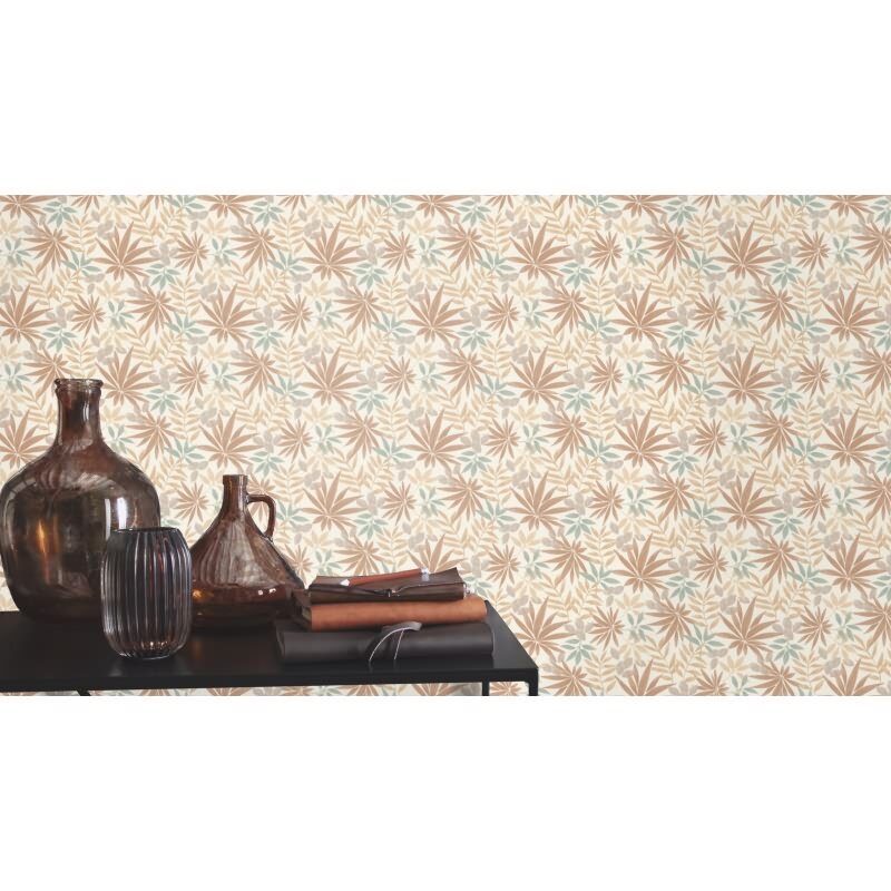 Vliestapete Beige Blätter-Zweige rustikales Flair Rasch Botanical Country Charme (KG-176262)