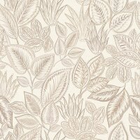 Vliestapete Braun Blätter-Zweige charmant rustikale...