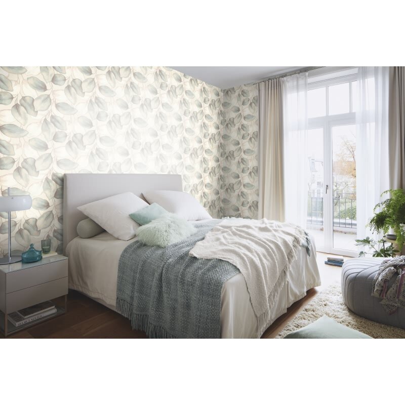Vliestapete Beige Blätter-Zweige zeitgenössische Ästhetik Rasch Incanto (KG-176297)