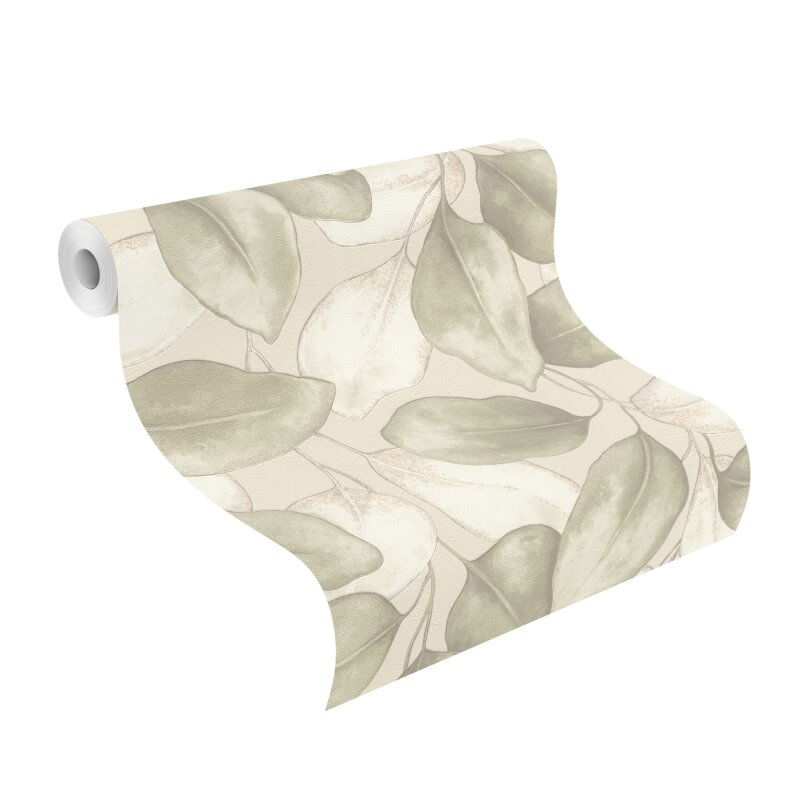 Vliestapete Grün Blätter-Zweige modernes Design Rasch Incanto (KG-176300)