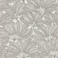 Vliestapete Grau Bl&auml;tter-Zweige Vintage Eleganz...