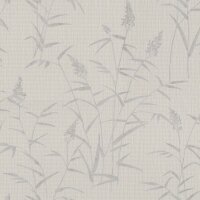 Vliestapete Grau Bl&auml;tter-Zweige zeitlose Dekoration...