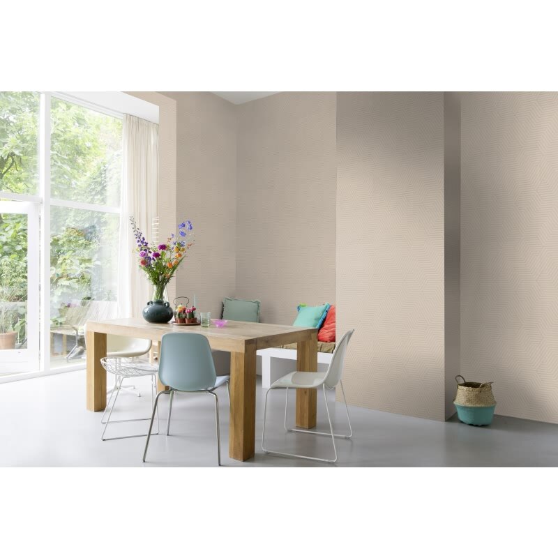 Vliestapete Greige Grafik-Geometrie zeitlose Dekoration Rasch Deco Style (KG-176332)