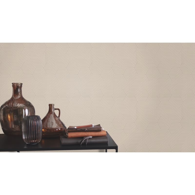 Vliestapete Greige Grafik-Geometrie zeitlose Dekoration Rasch Deco Style (KG-176332)