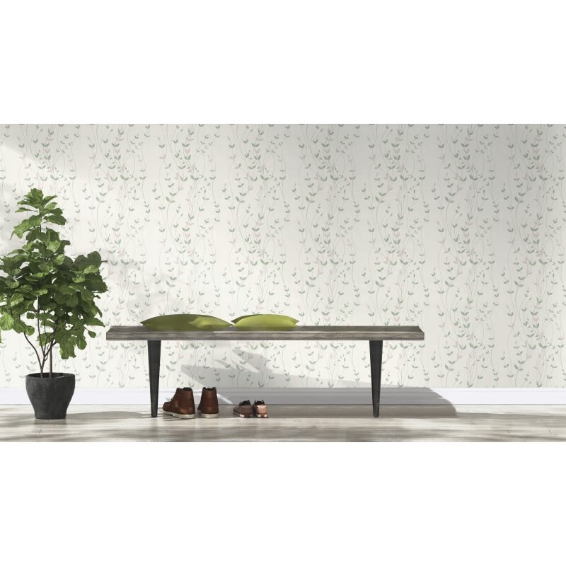 Vliestapete Weiß Blätter-Zweige Vintage Eleganz Rasch Deco Style (KG-176346)