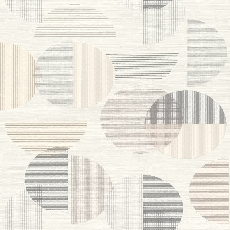 Vliestapete Greige Grafik-Geometrie Art-Déco Flair Rasch Punkte Deco Style (KG-176349)