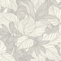 Vliestapete Wei&szlig; Bl&auml;tter-Zweige Vintage...