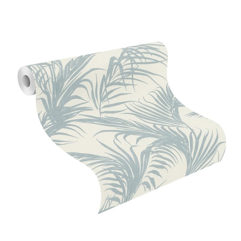Vliestapete Blau Blätter-Zweige Art-Déco Flair Rasch Botanical Deco Style (KG-176357)