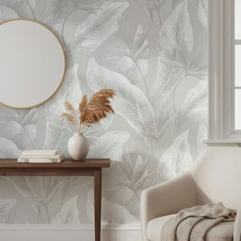 Whisper Blumen / Floral Kollektion Grau (KG-176756)