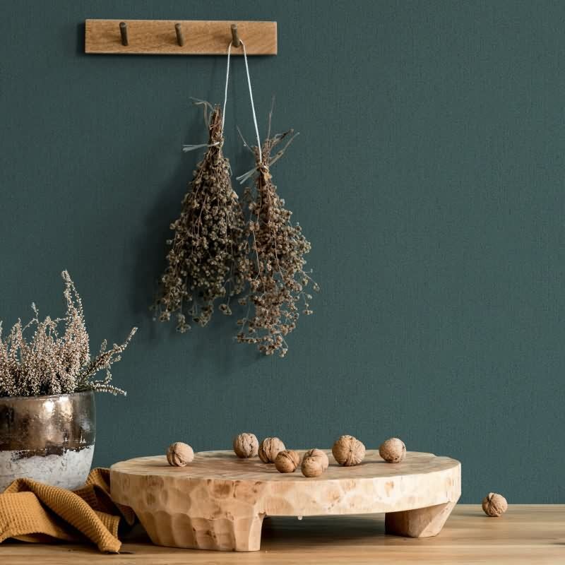 Marburg Whisper Waldgruen Uni Vliestapete (KG-176772)