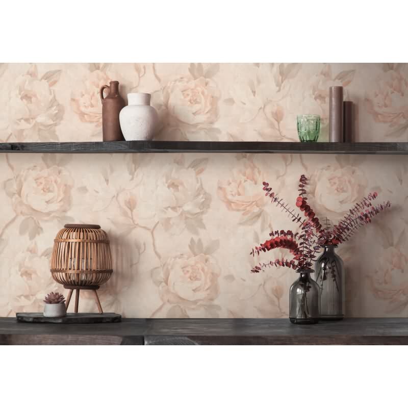 AS-Creations Pintwalls III: Vliestapete mit Blumen / Floral-Design in Beige (KG-176949)