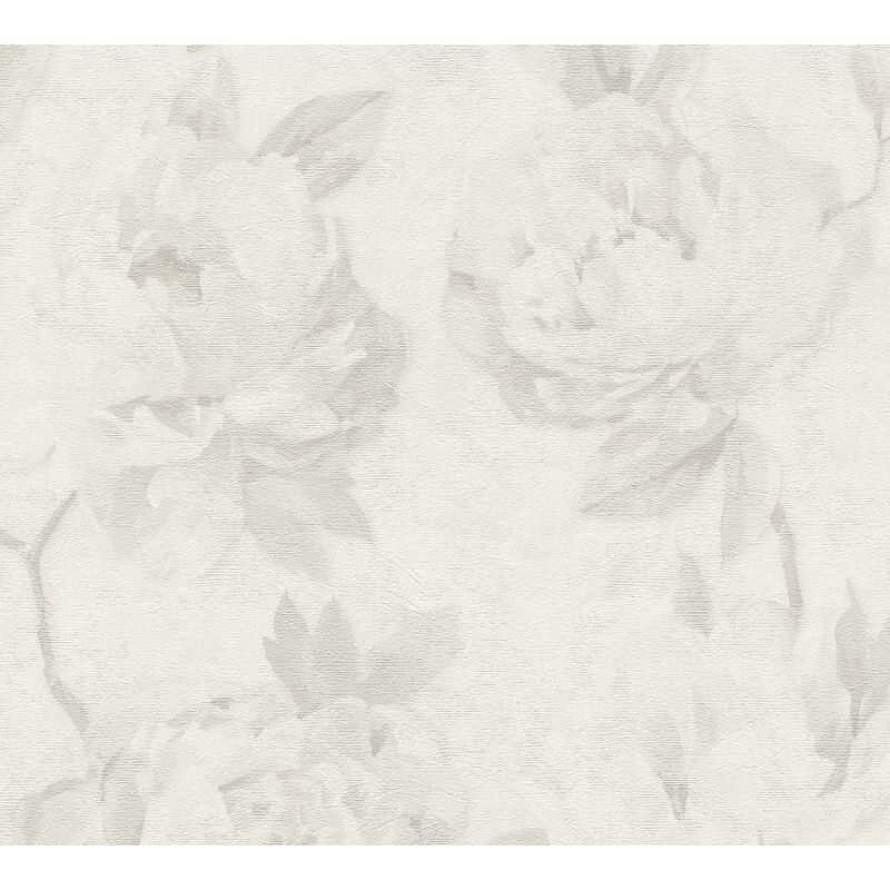 Premium Vliestapete Blumen / Floral Grau mit Weiß - Pintwalls III (KG-176950)