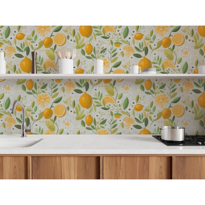 Edle Vliestapete mit Blumen / Floral in Gelb & Grau (Pintwalls III) (KG-176953)